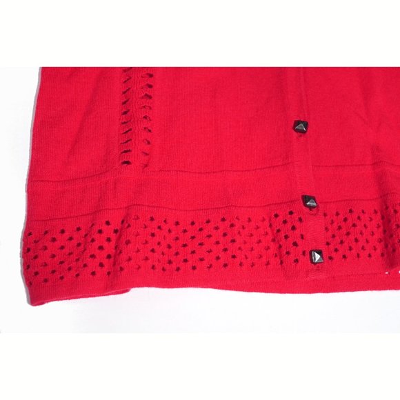 NEW! Marc Jacobs Wool Blend Cardigan Sweater Red Knit V-Neck - Picture 3 of 10